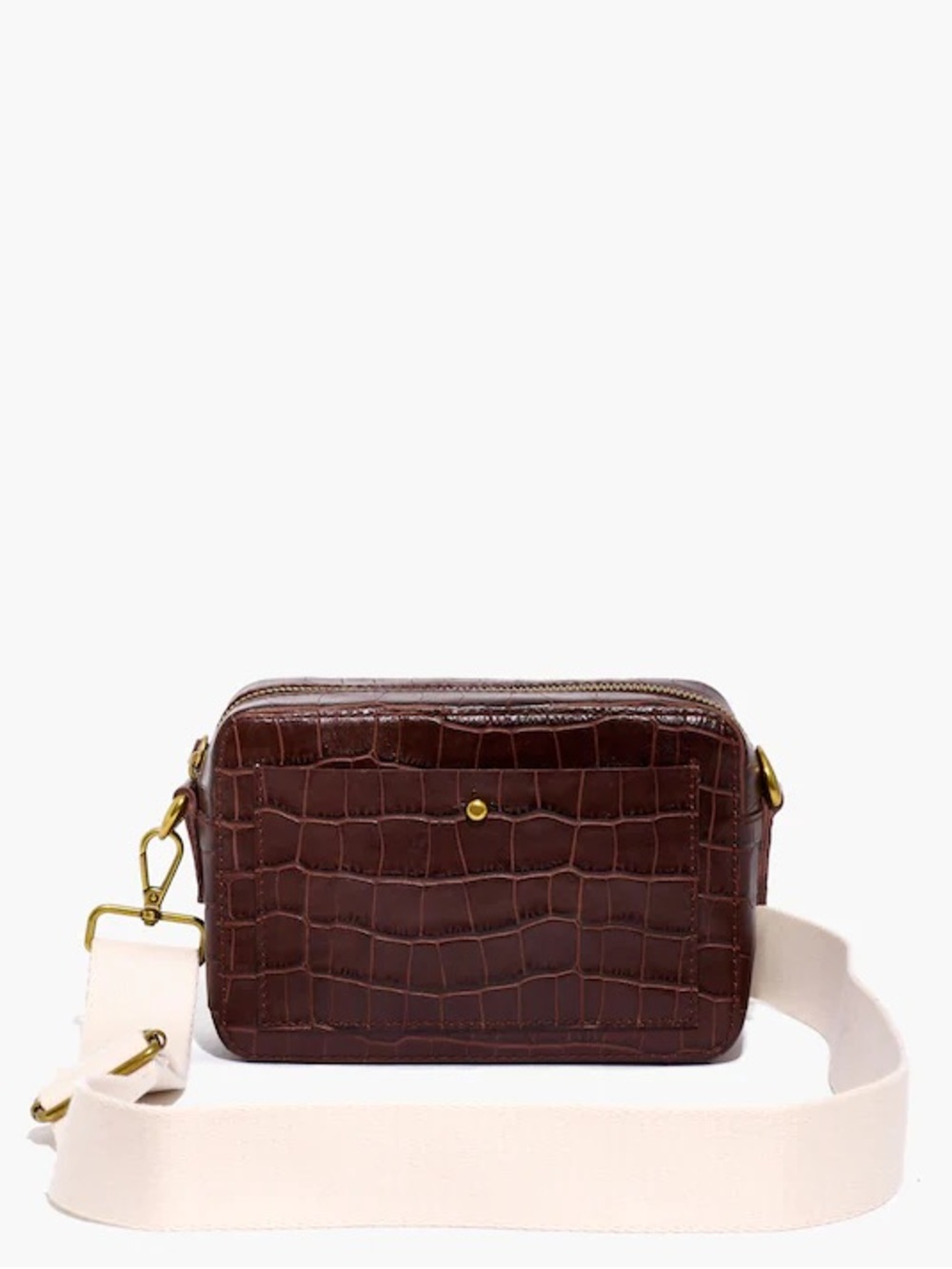 Madewell Transport Camera Bag: Croc Embossed Leather Edition